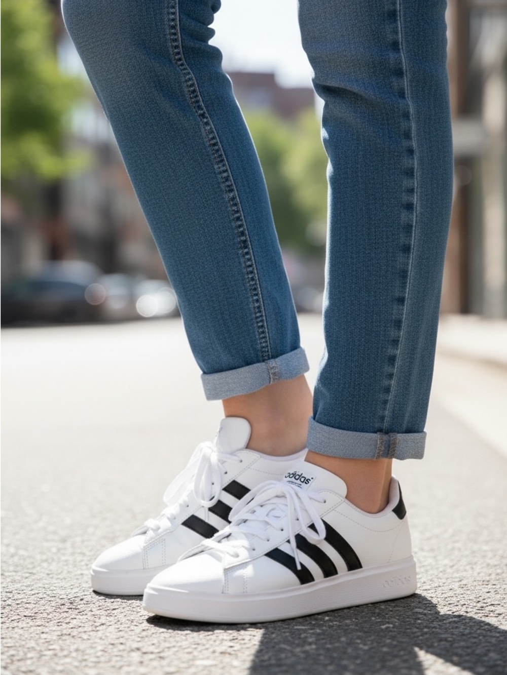 adidas Women’s Grand Court 2.0 Sneakers - White / Black (Size 9 US)